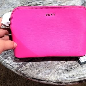 DKNY Bryant Genuine Leather Dome Crossbody Bag Women's Handbag Purse Pink NEW